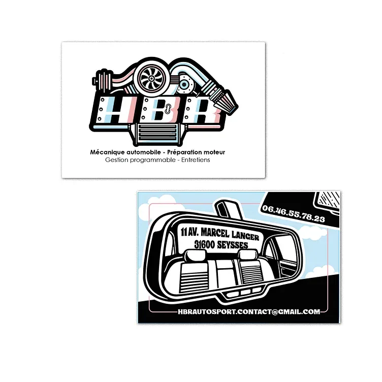 HBR Autosport — Carte de visite · Illustration